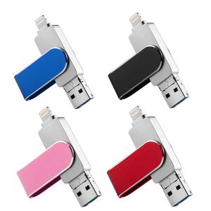 16 Gb Stockton 3-In-1 Push And Pull Usb Flash Drive