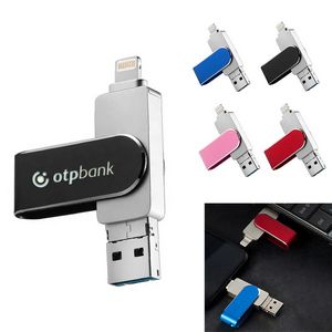 16 Gb Stockton 3-In-1 Push And Pull Usb Flash Drive