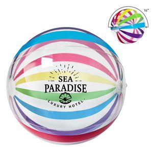 16" Multi-Color Stripe Beach Ball