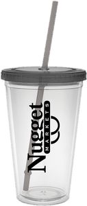 16 Oz. Carnival Cup w/Colored Straw & Colored Lid