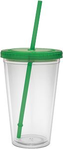 16 Oz. Carnival Cup w/Colored Straw & Colored Lid