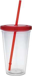 16 Oz. Carnival Cup w/Colored Straw & Colored Lid