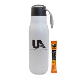 16 Oz. Matte Stainless Steel Insulated Bottle w/Bungee Lid And Energy Mix