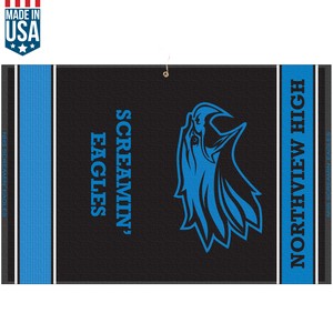 16" X 24" Designer Woven Golf Towel W/ 2 Scrubbers