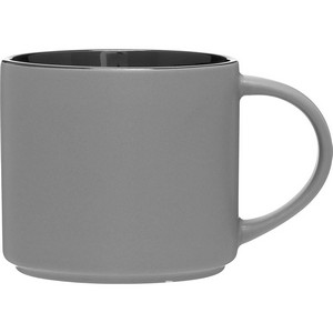 16 oz Monaco Ceramic Mug (Matte Storm Gray/Black)