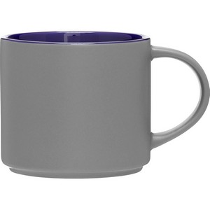 16 oz Monaco Ceramic Mug (Matte Storm Gray/Cobalt Blue)
