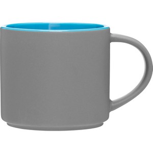 16 oz Monaco Ceramic Mug (Matte Storm Gray/Sky Blue)