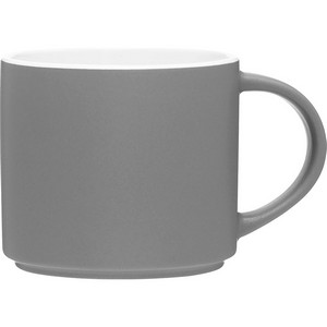 16 oz Monaco Ceramic Mug (Matte Storm Gray/White)