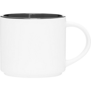 16 oz Monaco Ceramic Mug (Matte White/Black)