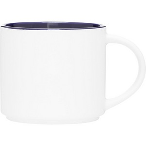 16 oz Monaco Ceramic Mug (Matte White/Cobalt Blue)