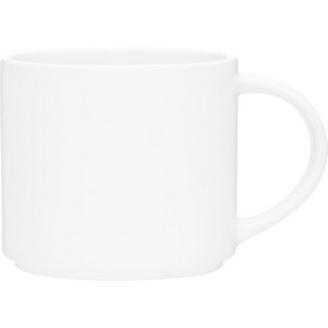16 oz Monaco Ceramic Mug (Matte White/White)