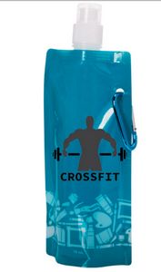 17 Oz. Gym Folding Water Bottle W/ Carabiner