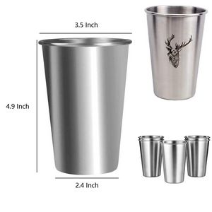 17Oz Camping Stainless Steel Stackable Metal Pint Cup