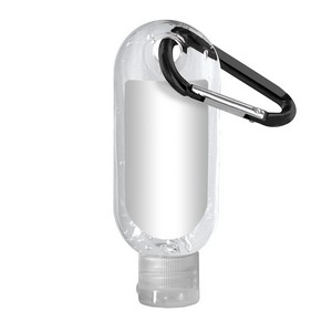 1.9 oz. Clear Sanitizer in Clear Bottle with Carabiner