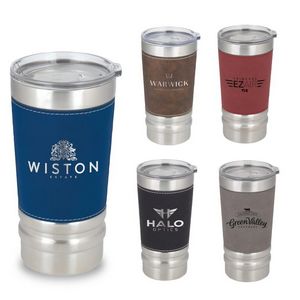 20 Oz. Sophisticate Laser-Engraved Leatherette Tumbler
