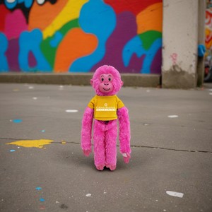21" Hot Pink Spider Monkey with Sequins