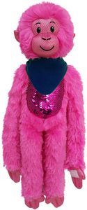 21" Hot Pink Spider Monkey with Sequins