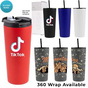 22 Oz. Powder Coated Tumbler With Hot/Cold Lid