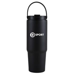 27 Oz. Siam Powder Coated Recycled Stainless Steel Tumbler w/Carrying Handle