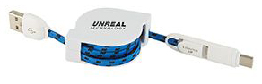 3-in-1 Retractable Fabric Charge-Itâ„¢ Cable