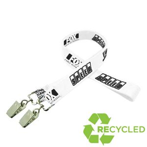 3/4" Silkscreened Recycled Lanyard w/ Double Standard Attachment