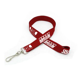 3/4" Silkscreened Tubular Lanyard w/ J Hook