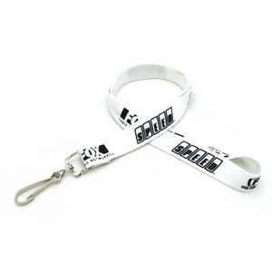 3/4" Silkscreened Tubular Lanyard w/ J Hook