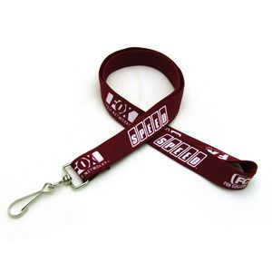3/4" Silkscreened Tubular Lanyard w/ J Hook