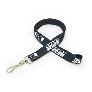 3/4" Silkscreened Tubular Lanyard w/ J Hook