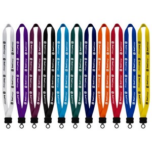 3/4" Smooth Nylon Lanyard with Plastic Clamshell & O-Ring