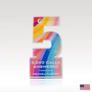 3/4" USA-Made Acrylic Numerals Style 5 â€“ Plus Series