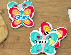 3.5" Butterfly Shaped Logo Sugar Cookie