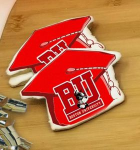 3.5" Grad Cap Shaped Logo Sugar Cookie