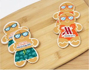 3.5" Summer Gingerbread Man Shaped Logo Sugar Cookie