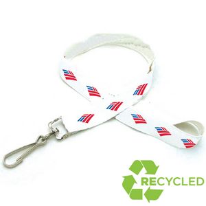 3/8" Digitally Sublimated Recycled Lanyard w/ J Hook