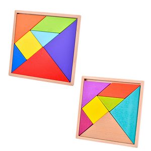 4-3/4'' Square Wooden Tangram Intellectual Puzzle Toys