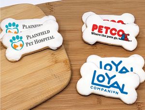4" Bone Shaped Logo Sugar Cookie