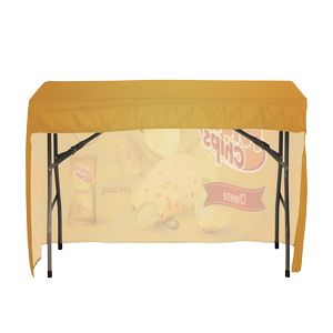 4' Fitted Table Cover with Open Back in Full Color Overall