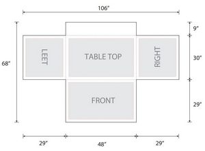 4' Fitted Table Cover with Open Back in Full Color Overall