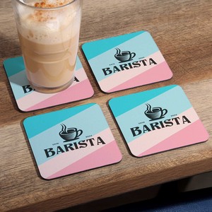 4 Pc. reGen Recycled Polyester Square Dye Sub Coaster Set