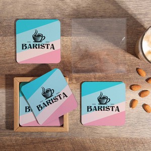 4 Pc. reGen Recycled Polyester Square Dye Sub Coaster Set