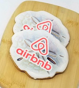 4" Sand Dollar Shaped Logo Sugar Cookie