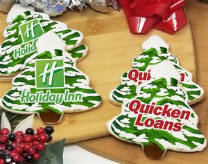 4" Snowy Tree Logo Sugar Cookie