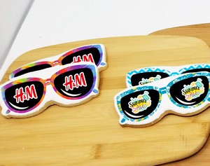 4" Sunglasses Shaped Logo Sugar Cookie