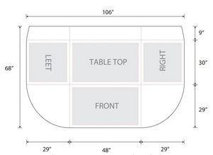 4' Table Cover w/ Open Back in Full Color Overall