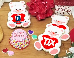 4" Valentine Bear Logo Sugar Cookie