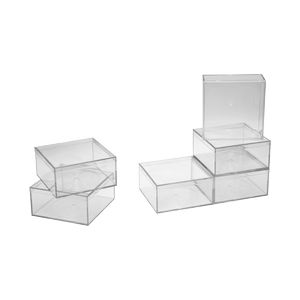 4" x 4" x 2" Clear Plastic Box