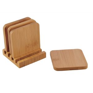 4Pcs Bamboo Coaster Set