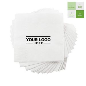 5-Inch White Beverage Napkins