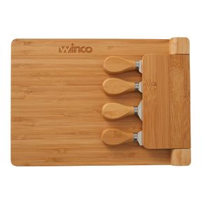 5-Piece Magnetic Bamboo Cheese Board Set
